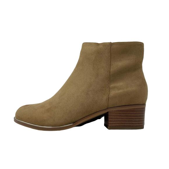 Lane Bryant Ankle Booties Faux Suede Taupe Size 10W - Picture 6 of 7